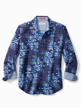 Lines flannel Tommy Bahama shirt. Very Good Used Condition.